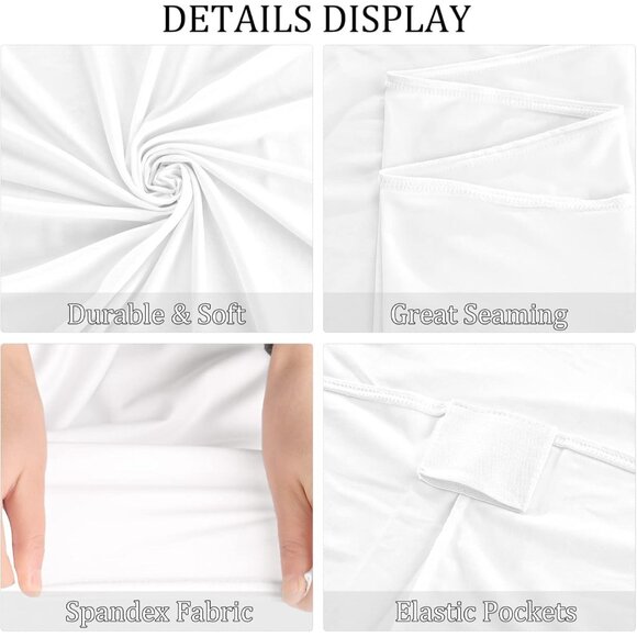 Versatile 2 Pack 6FT Wrinkle Resistant Spandex Tablecloths for All Occasions - Picture 4 of 7